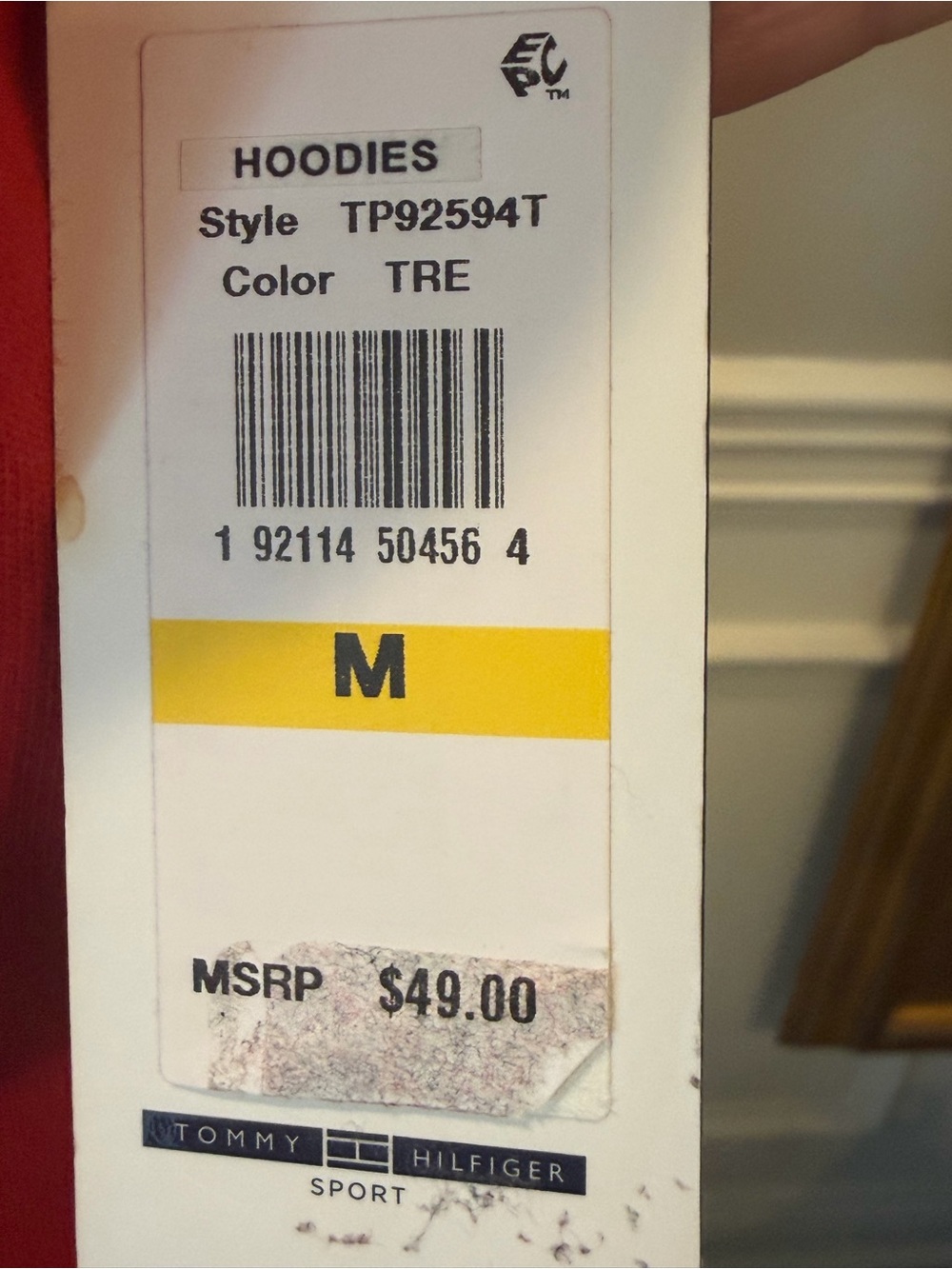 Tommy Hilfiger Red Sleeveless Hoodie with White Side Panels - Picture 5 of 7